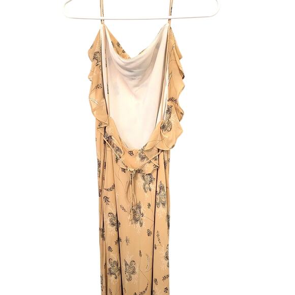 Leon Max Studio Floral Cowl Back Slip Dress SZ L Y2K Fairycore Romantic Prairie - Picture 2 of 10